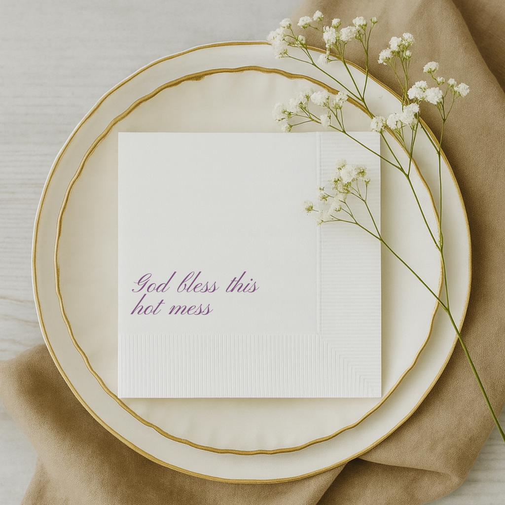 God Bless This Hot Mess | Funny Birthday Napkins