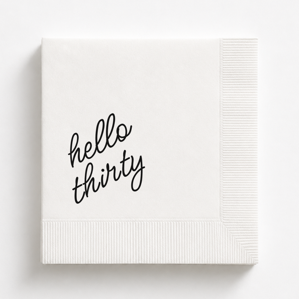 Hello Thirty | Custom 30th Birthday Napkins