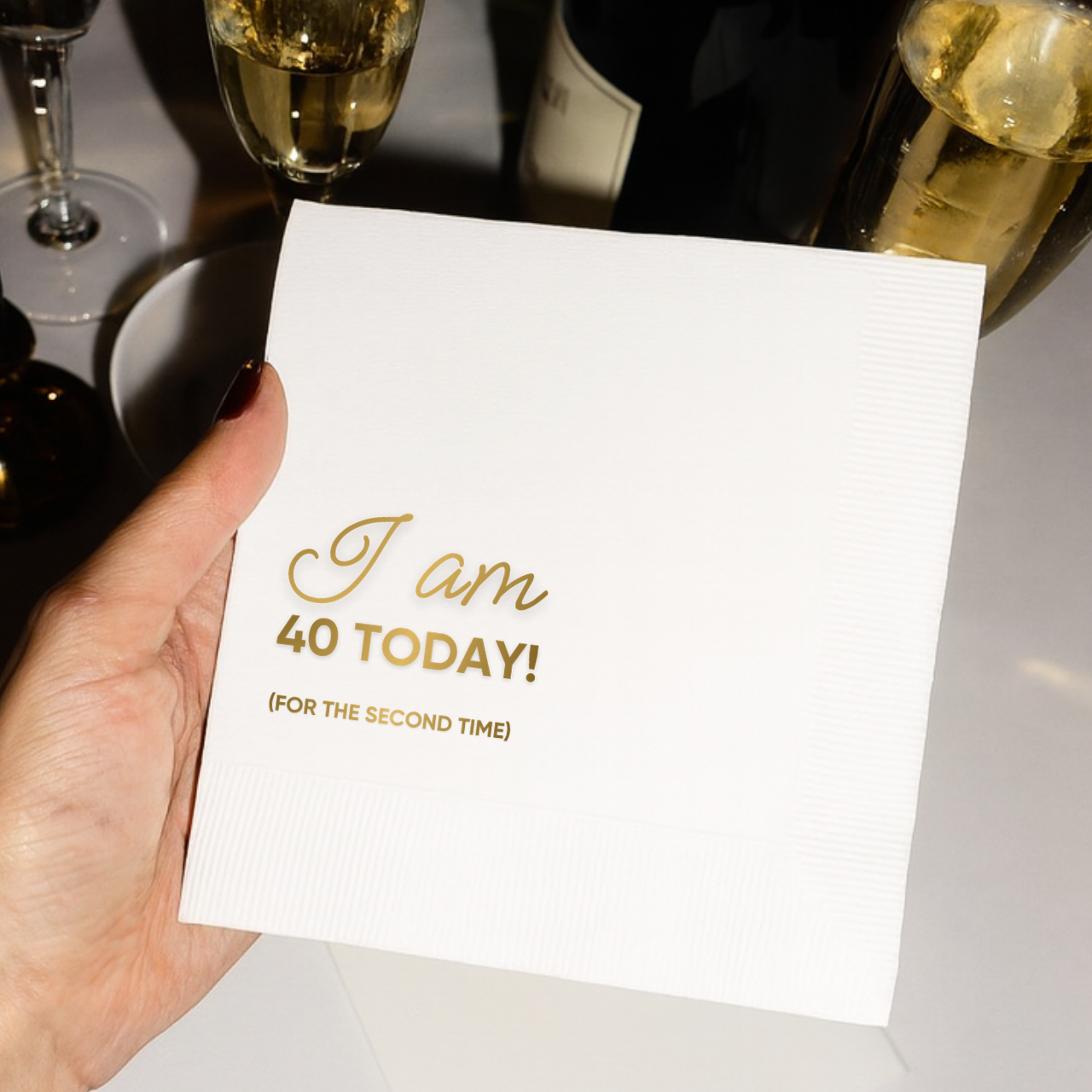 I am 40 today, for the second time | Personalized 80th Birthday Napkins