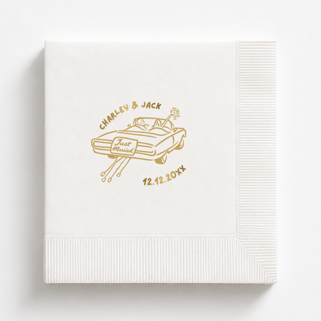 Just Married Car Wedding Napkins