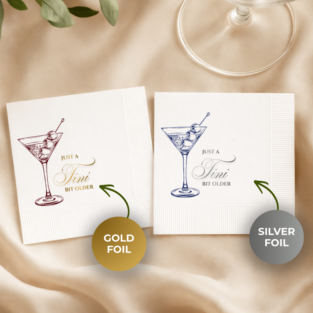 Just a Tini Bit Older | Funny Birthday Napkins