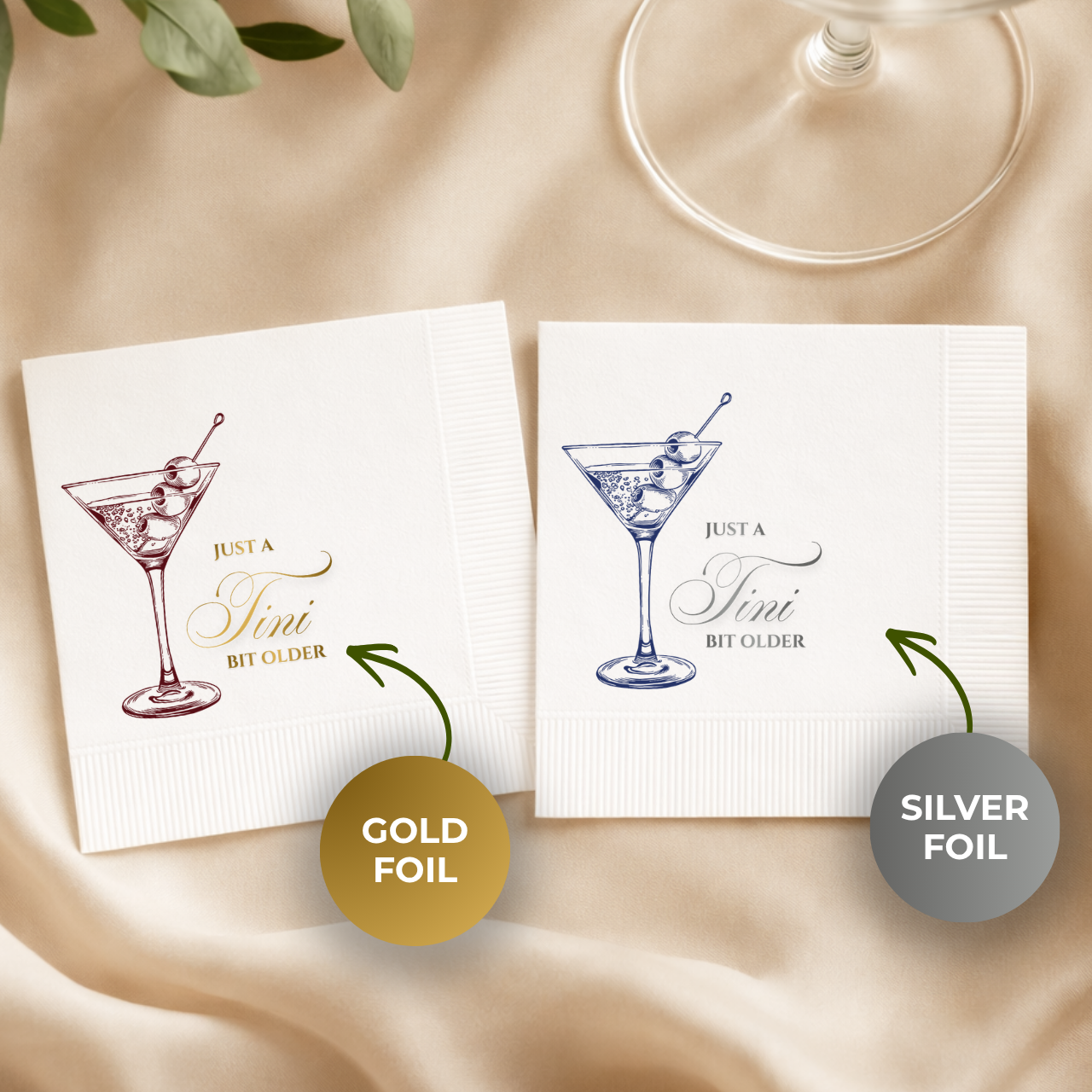 Just a Tini Bit Older | Funny Birthday Napkins