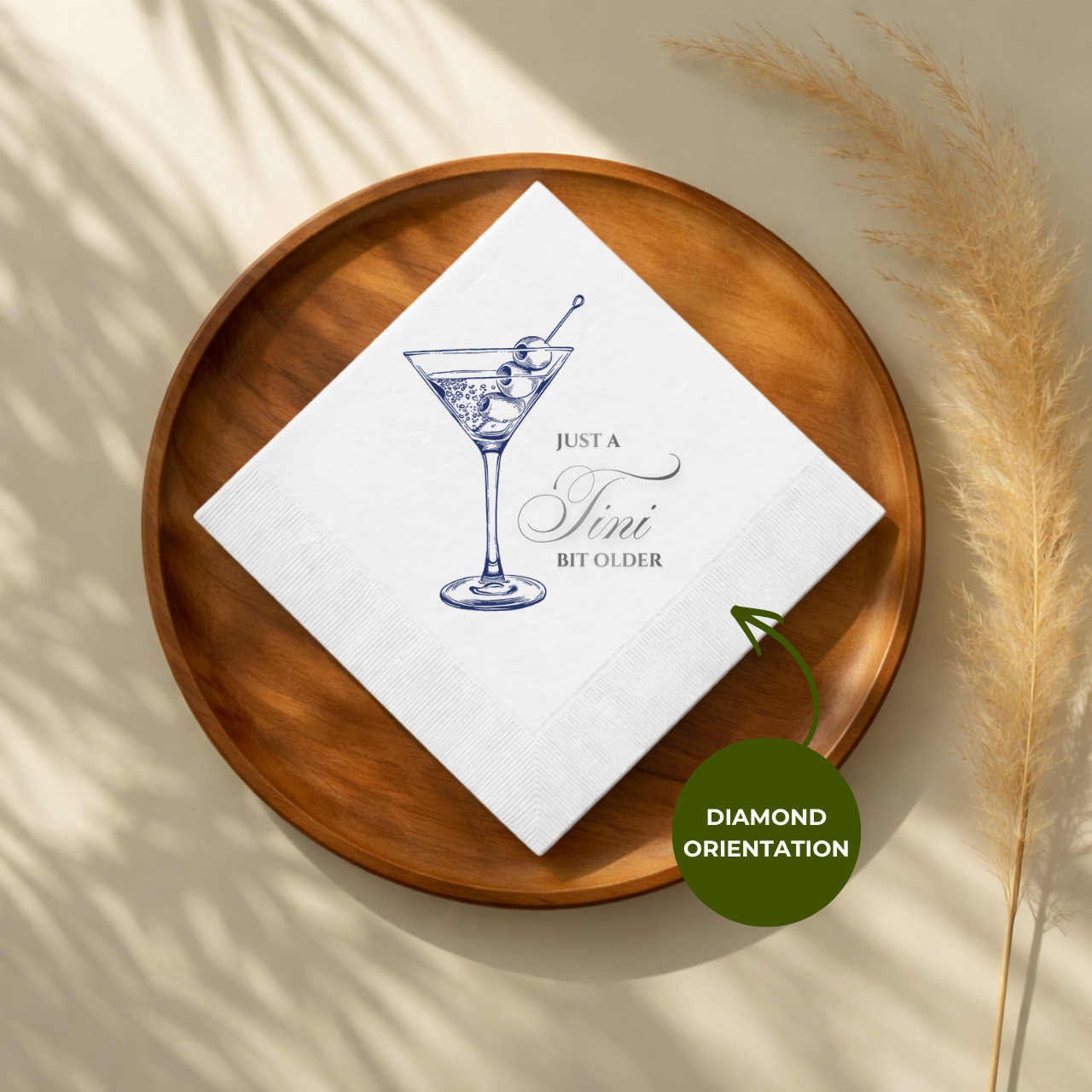 Just a Tini Bit Older | Funny Birthday Napkins