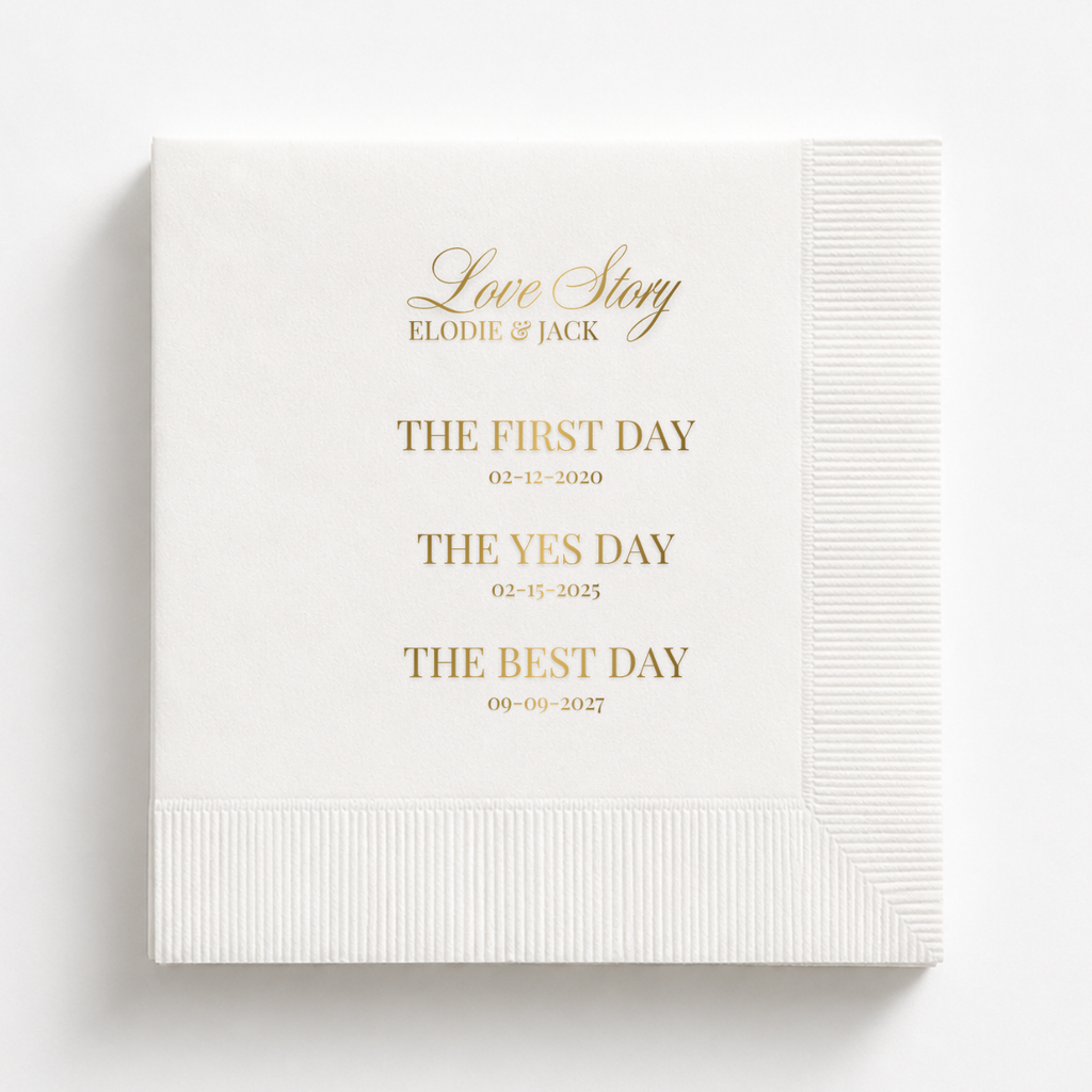 Love Story Timeline | Wedding Napkins