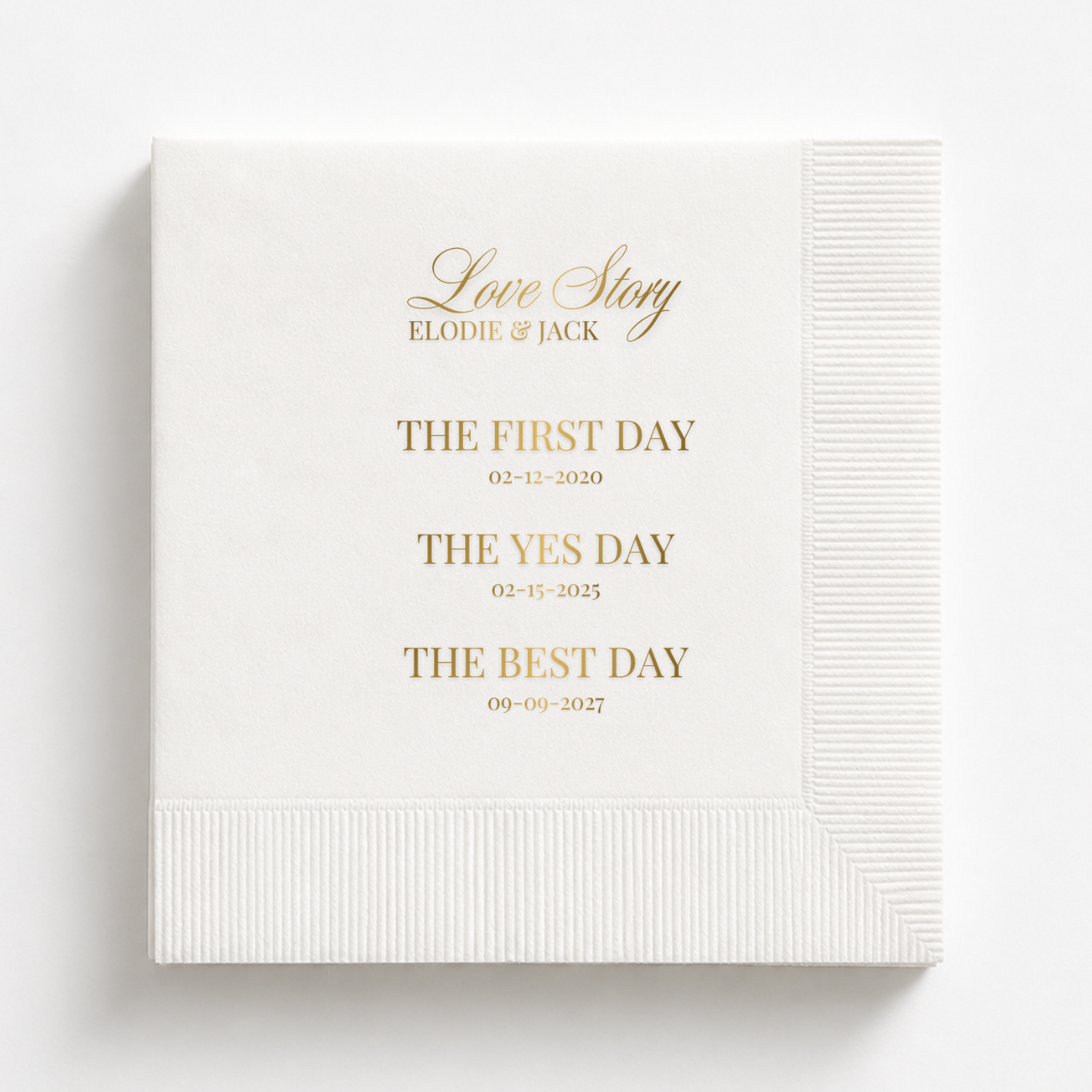 Love Story Timeline | Wedding Napkins