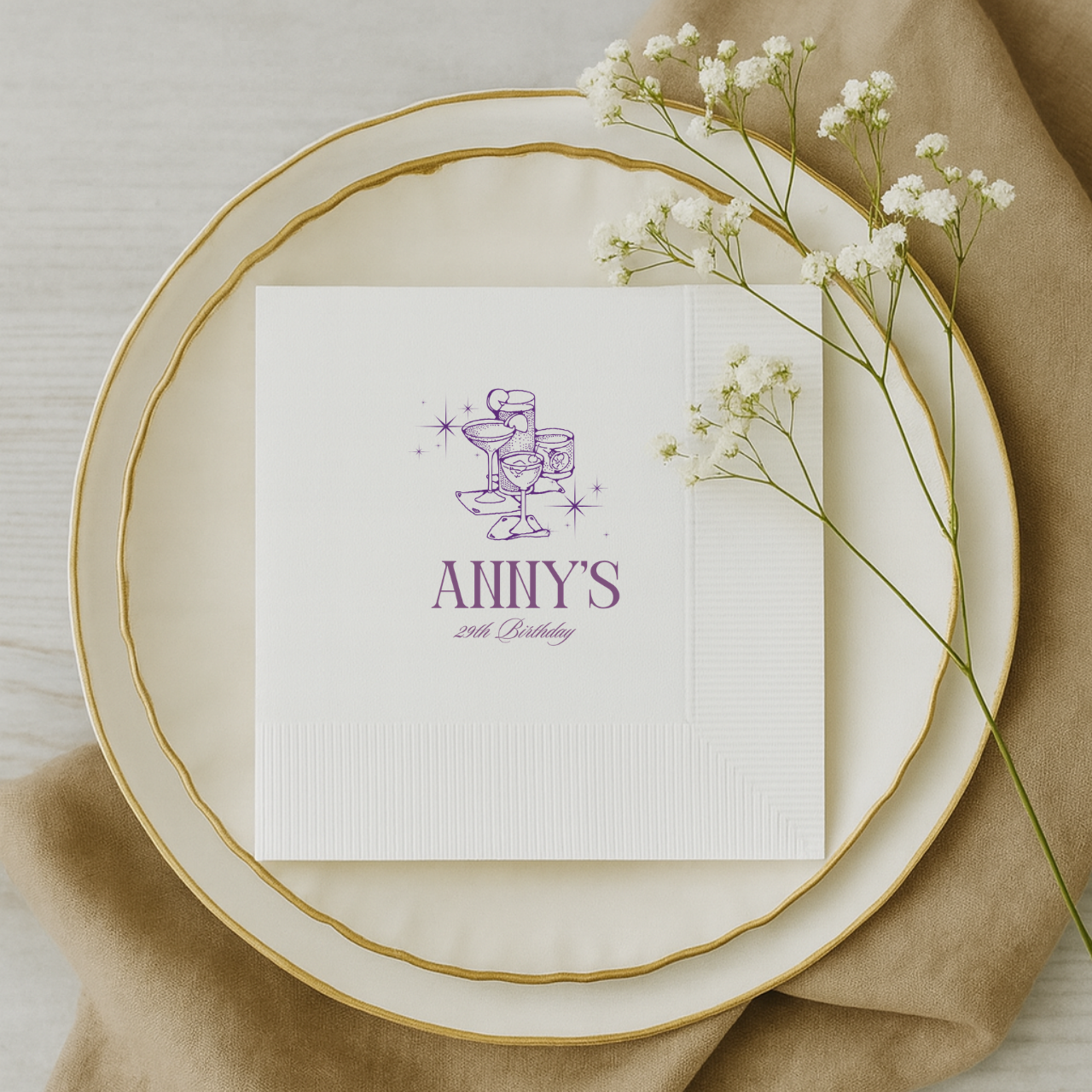 Personalized Name Birthday Dinner Napkins