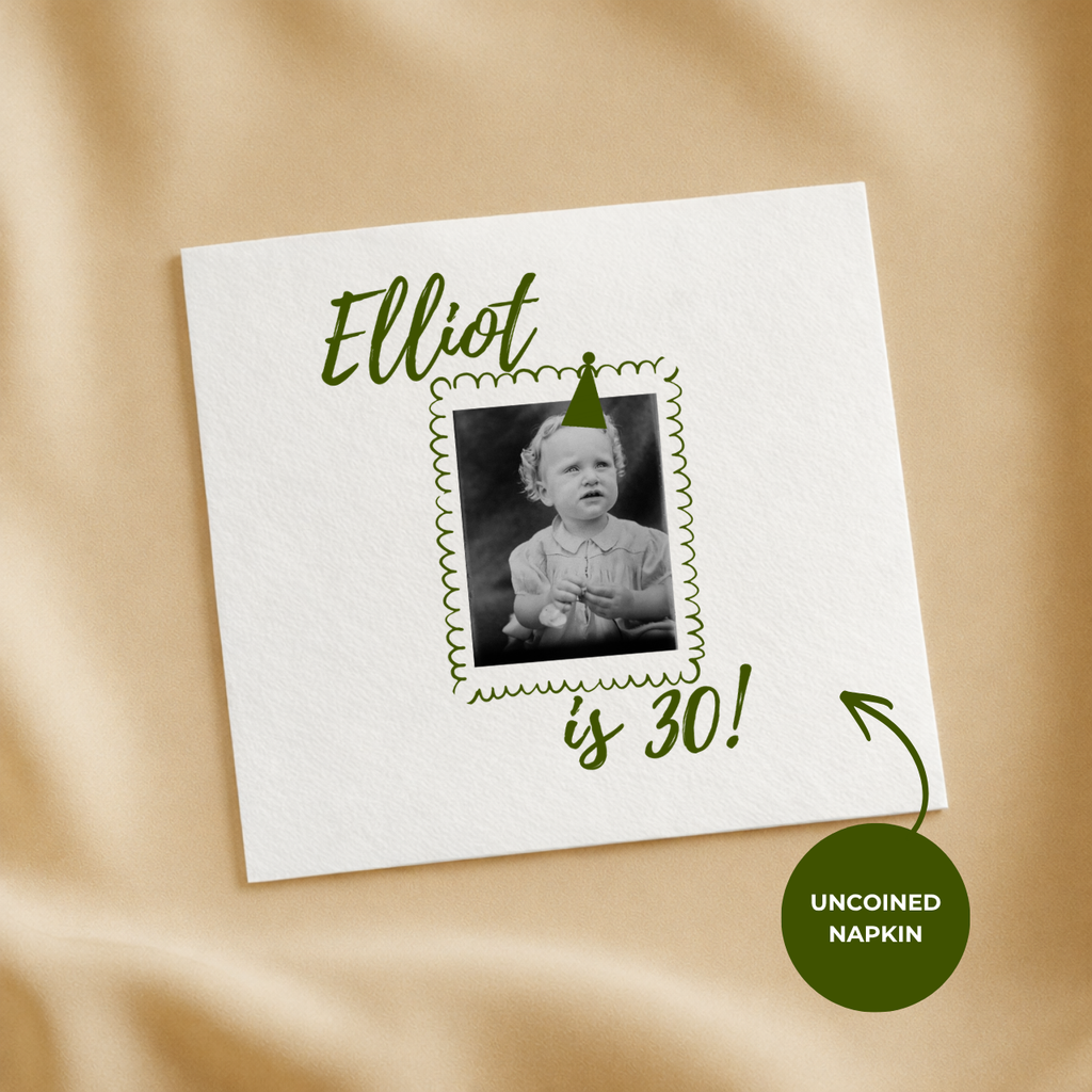 Photo & Party Hat | Name & Age | Personalized Birthday Napkins