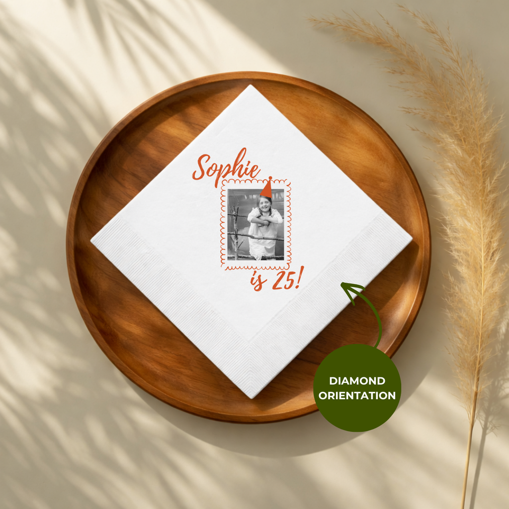 Photo & Party Hat | Name & Age | Personalized Birthday Napkins