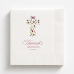 Floral Cross | Name & Date | Personalized Baptism Napkins