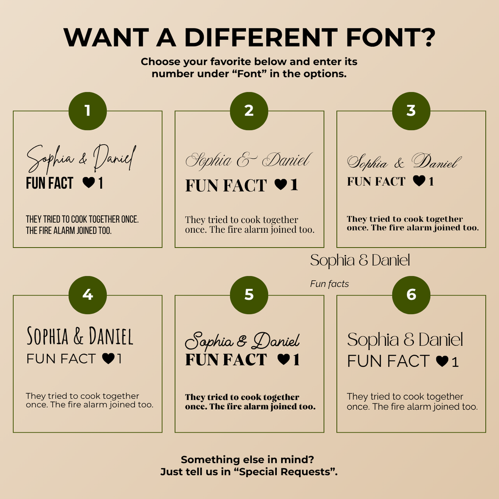 Sweetheart Fun Fact | Names & Your Fun Fact | Personalized Wedding Napkins
