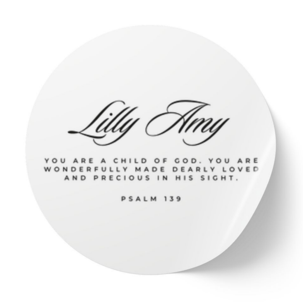 Psalm 139 | Name & Date | Personalized Baptism Stickers