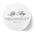 Psalm 139 | Name & Date | Personalized Baptism Stickers