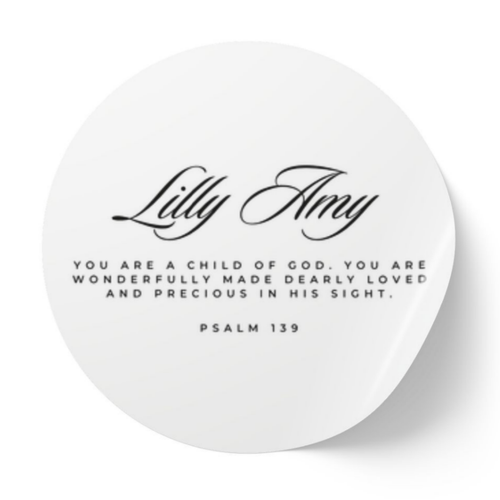 Psalm 139 | Name & Date | Personalized Baptism Stickers