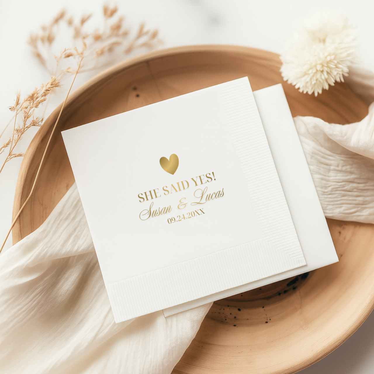 She Said Yes | Engagement Napkins