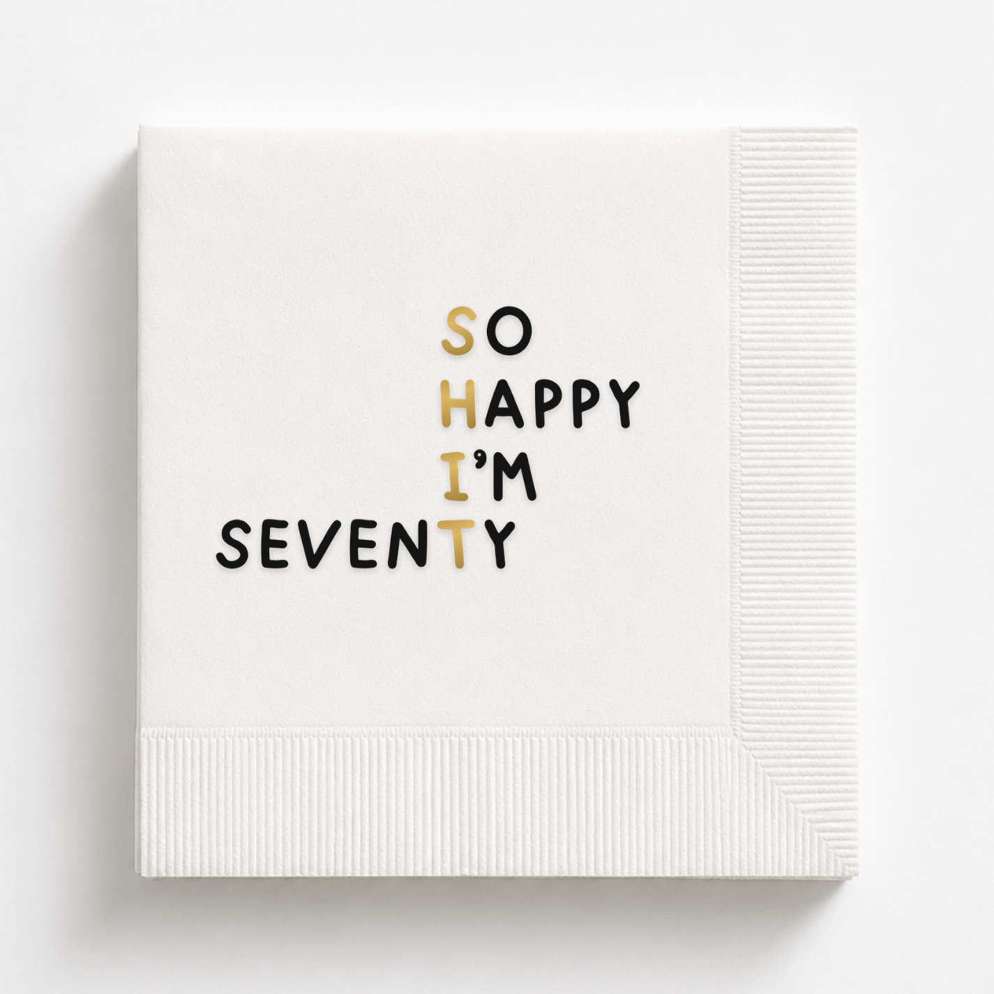 Shit So Happy I'm Seventy | 70th Birthday Napkins