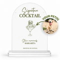 Signature Cocktails Pet Portrait | Custom Bar Sign | Acrylic Dome Shape