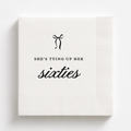 She's Tying Up Her sixties | Personalized 70th Birthday Napkins