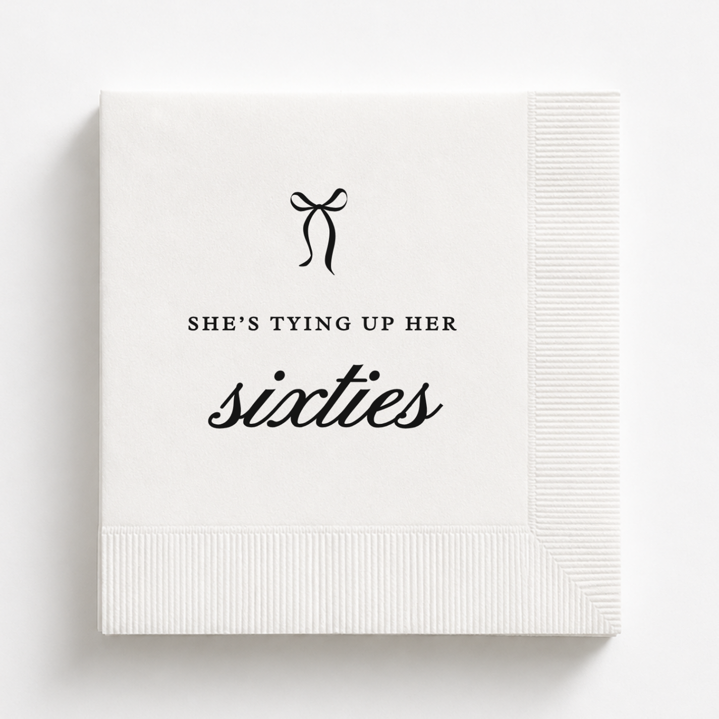 She's Tying Up Her sixties | Personalized 70th Birthday Napkins