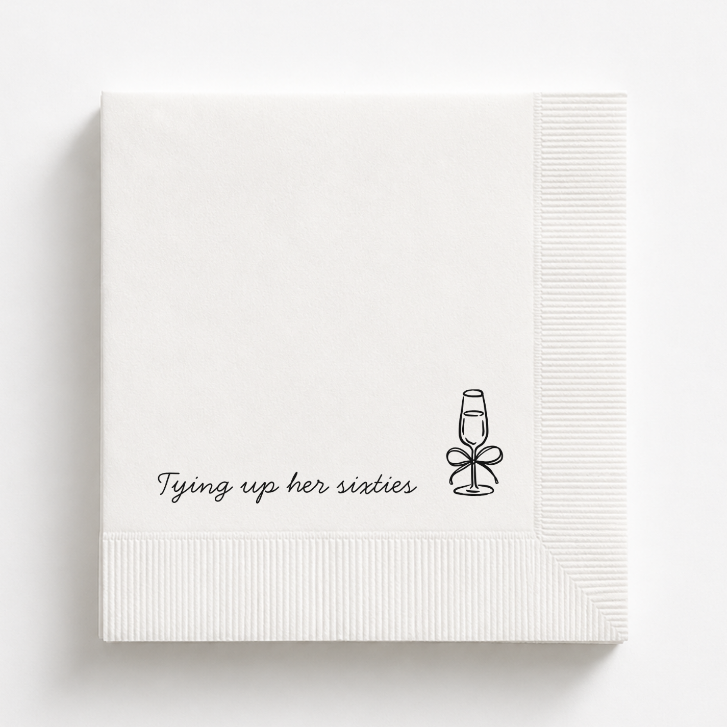 Tying Up Her Sixties | Personalized 70th Birthday Napkins