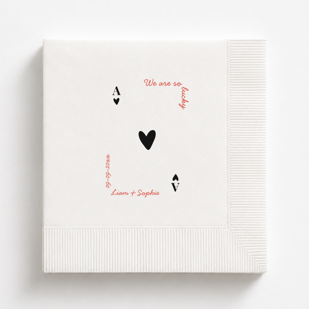 We Are So Lucky | Ace of Hearts Wedding Napkins