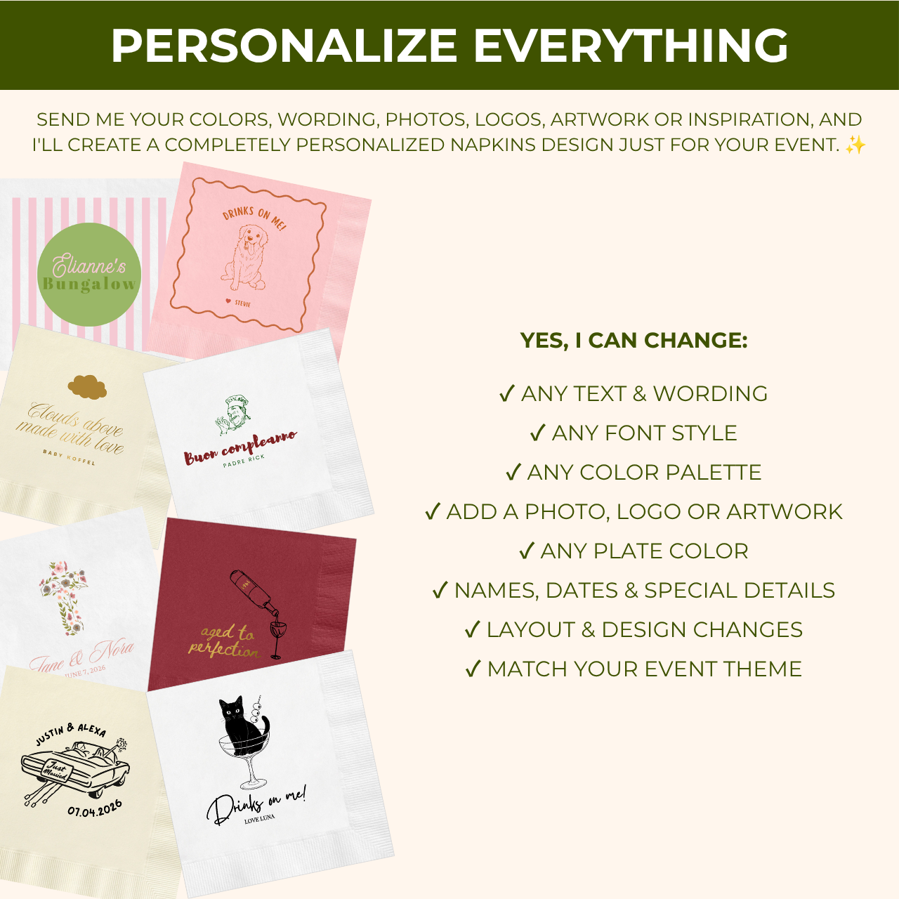 Your Design Here | Custom Personalized Napkins