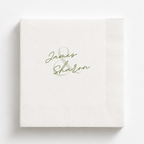 Ampersand Names wedding napkin with names joined by an ampersand