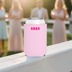 Personalized bridal shower can cooler with a block name