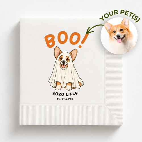 Custom Boo Ghost Dog Halloween Napkins