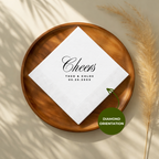 Cheers Classic Script napkin design for a wedding bar