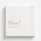 Cheers Elegant Script wedding napkin with names and date
