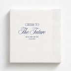 Cheers To The Future wedding napkin with names and date