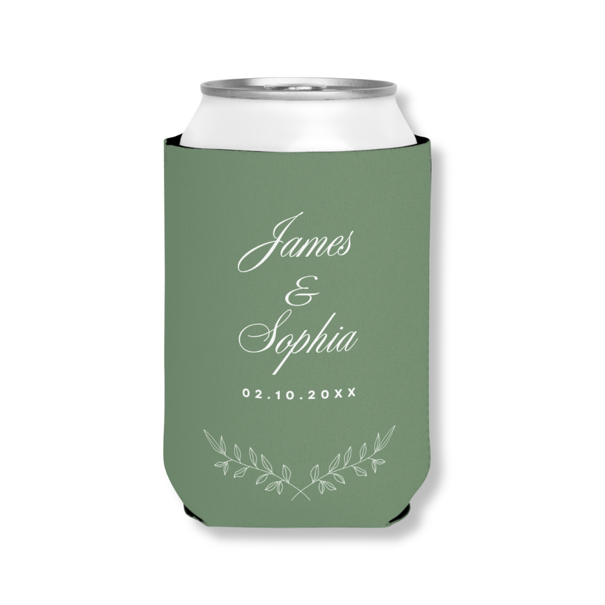 Couple Names & Date wedding can cooler with both names and the date