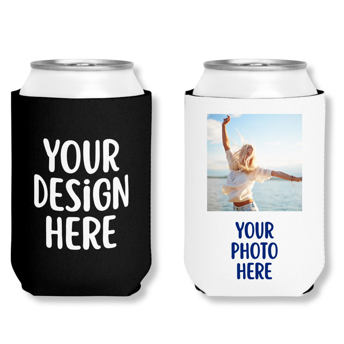 Custom can coolers printed with your own design, logo or photo