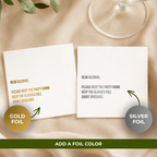 Dear Alcohol Speeches funny wedding cocktail napkins