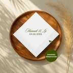 Elegant Script Names Inline napkin design for a wedding