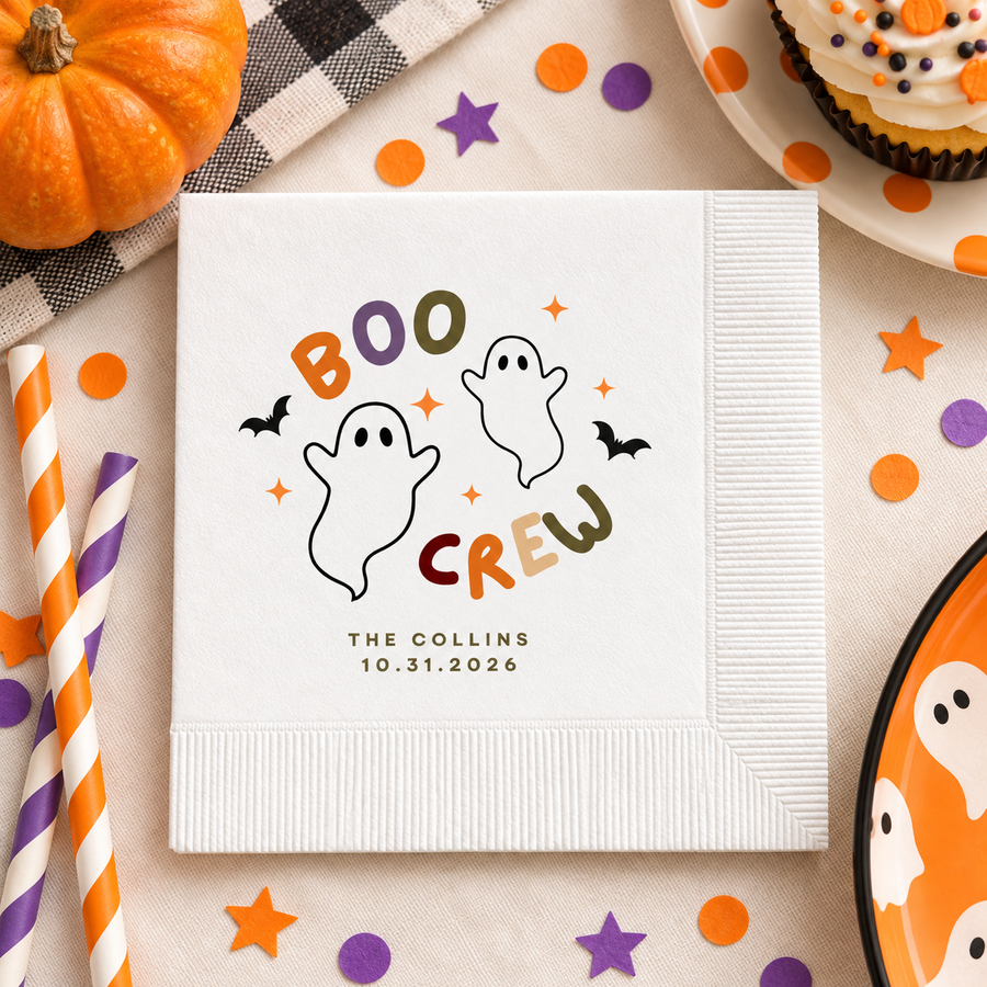 Custom Black Cat Pumpkin Halloween Napkins