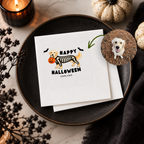 Custom dachshund cocktail napkins printed in the USA, Halloweenie dachshund design