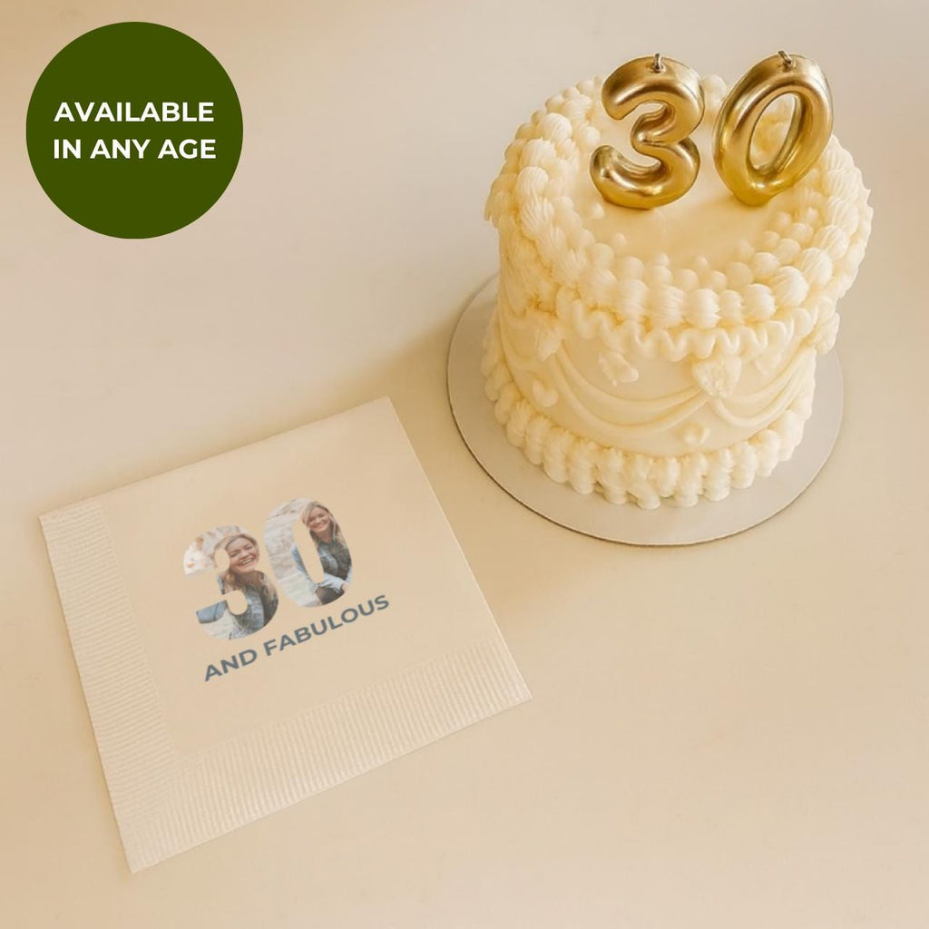30 and Fabulous With Photo | 30th Birthday Napkins