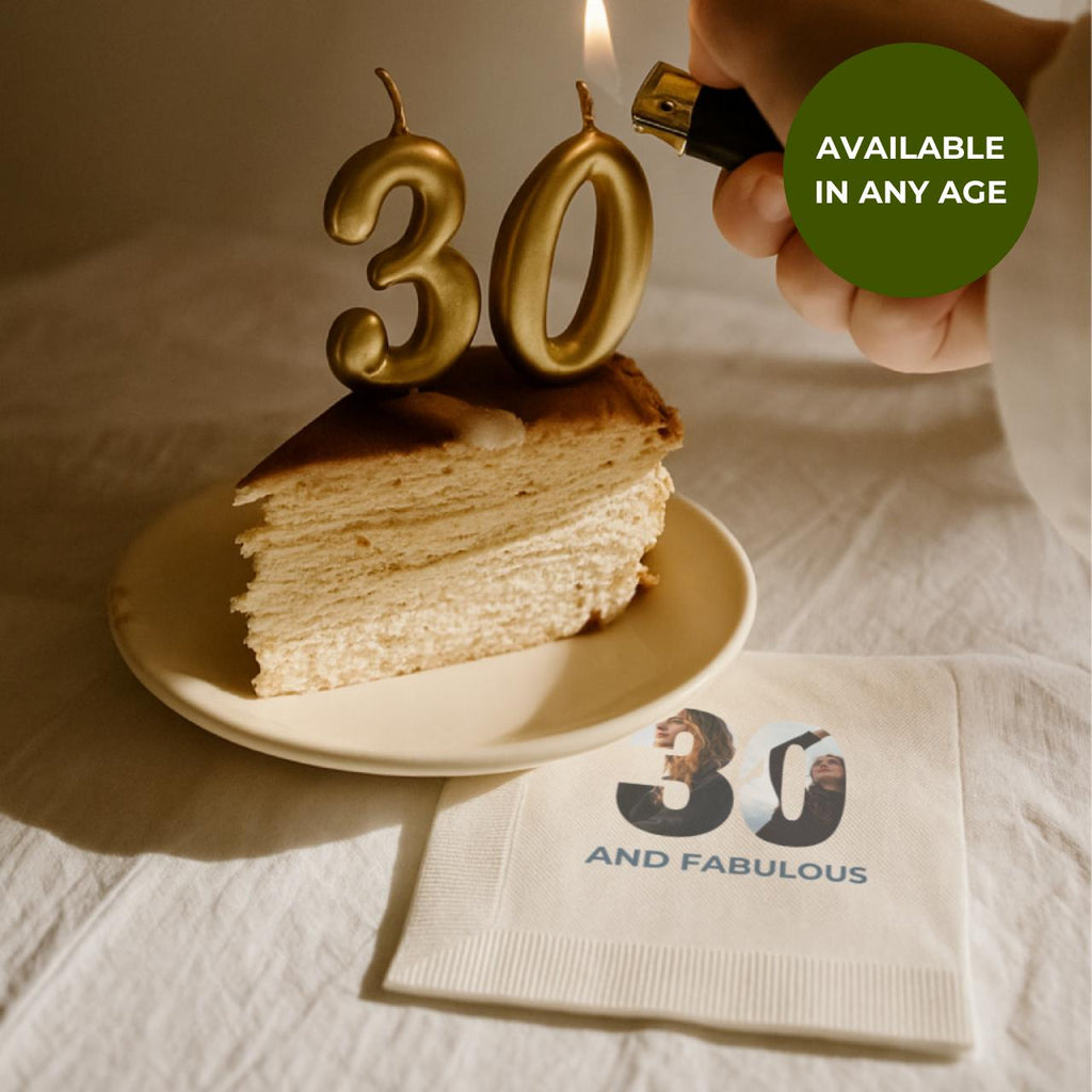 30 and Fabulous With Photo | 30th Birthday Napkins