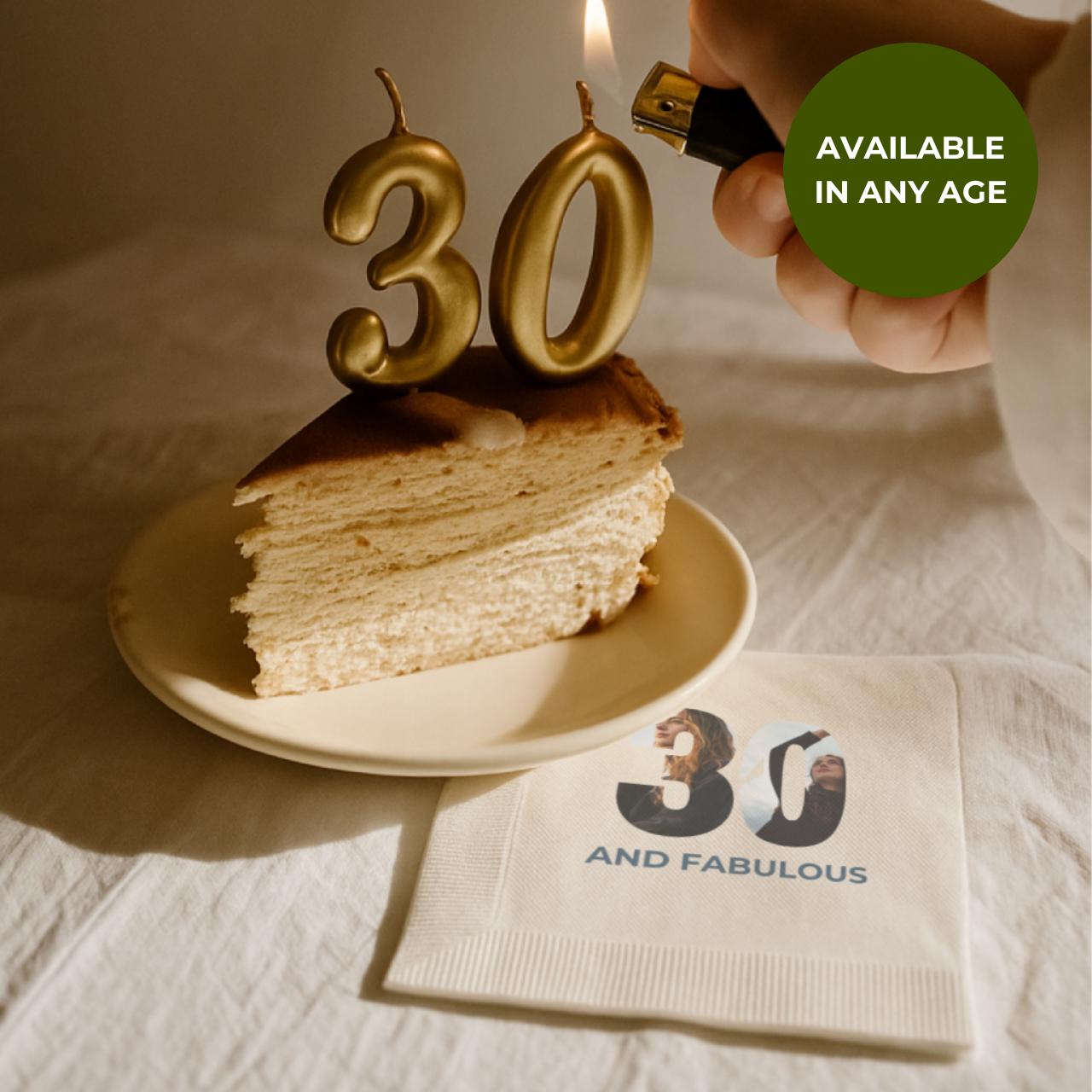 30 and Fabulous With Photo | 30th Birthday Napkins