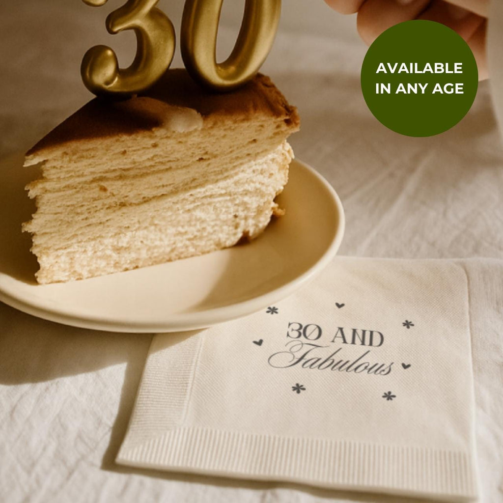 30 and Fabulous | Personalized 30th Birthday Napkins