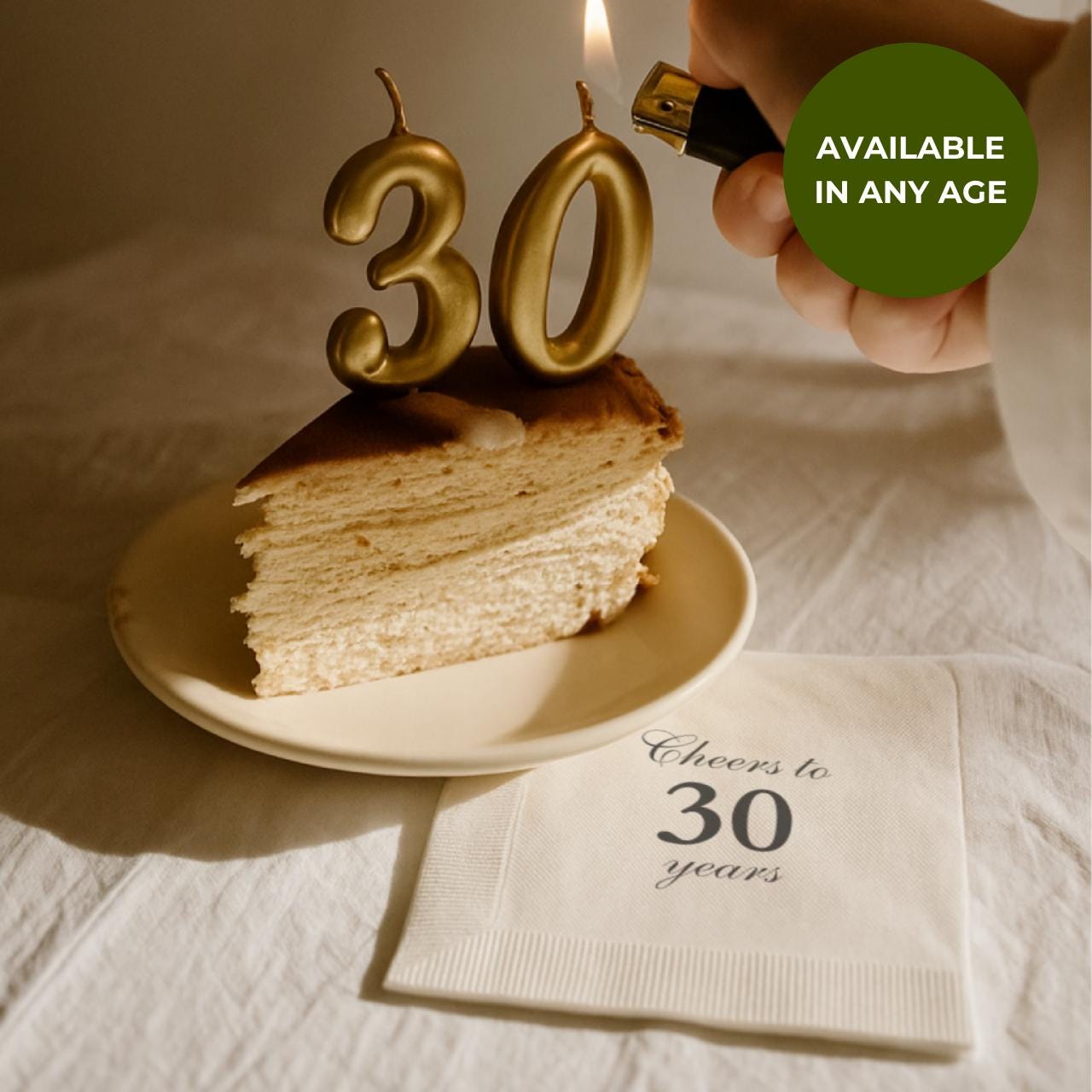 Cheers to 30 Years | Custom 30th Birthday Napkins