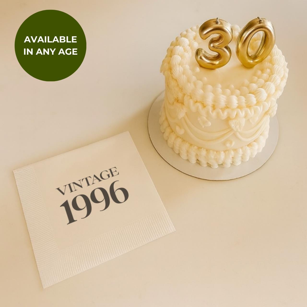 Vintage 1996 | Personalized 30th Birthday Napkins