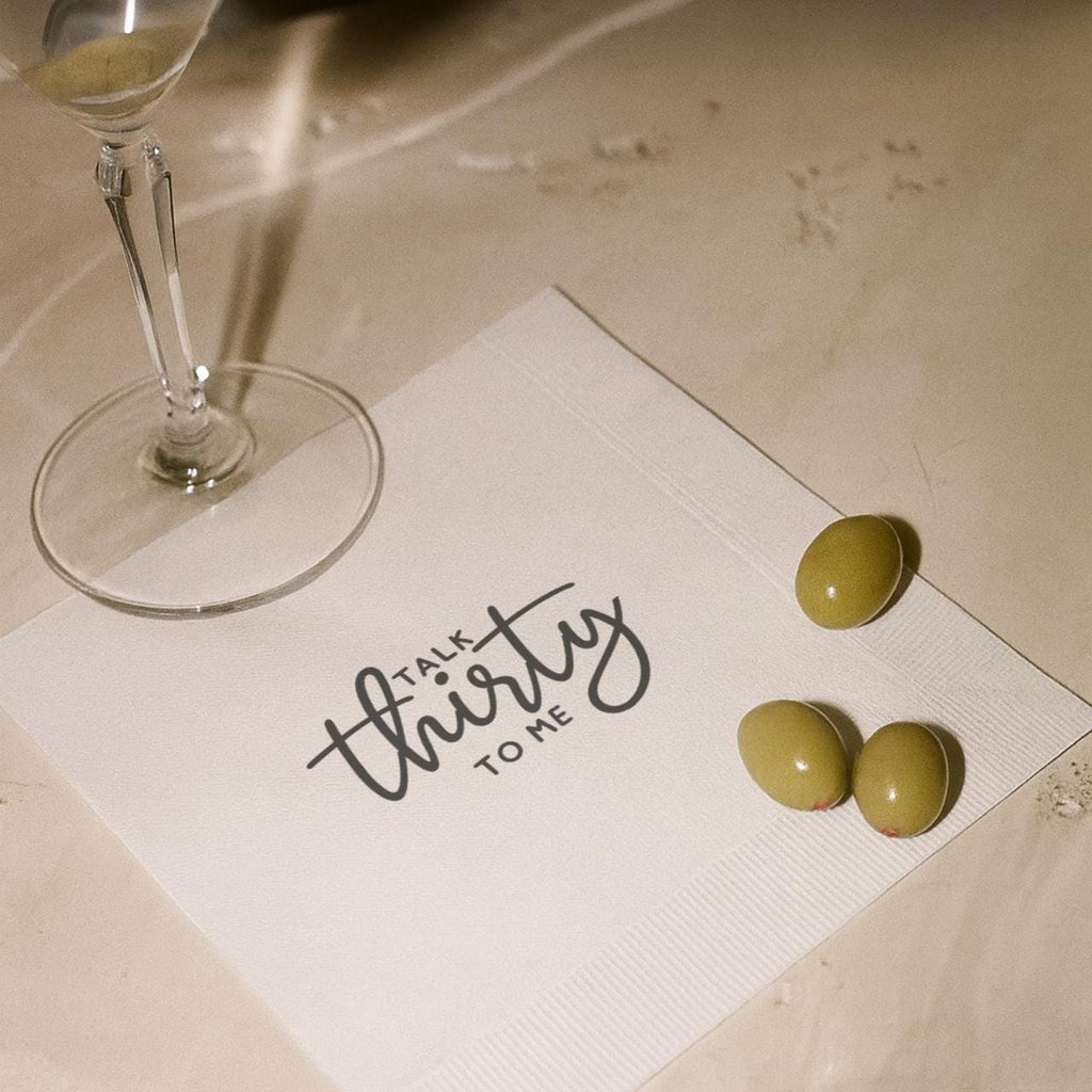 Talk Thirty to Me | Custom 30th Birthday Napkins