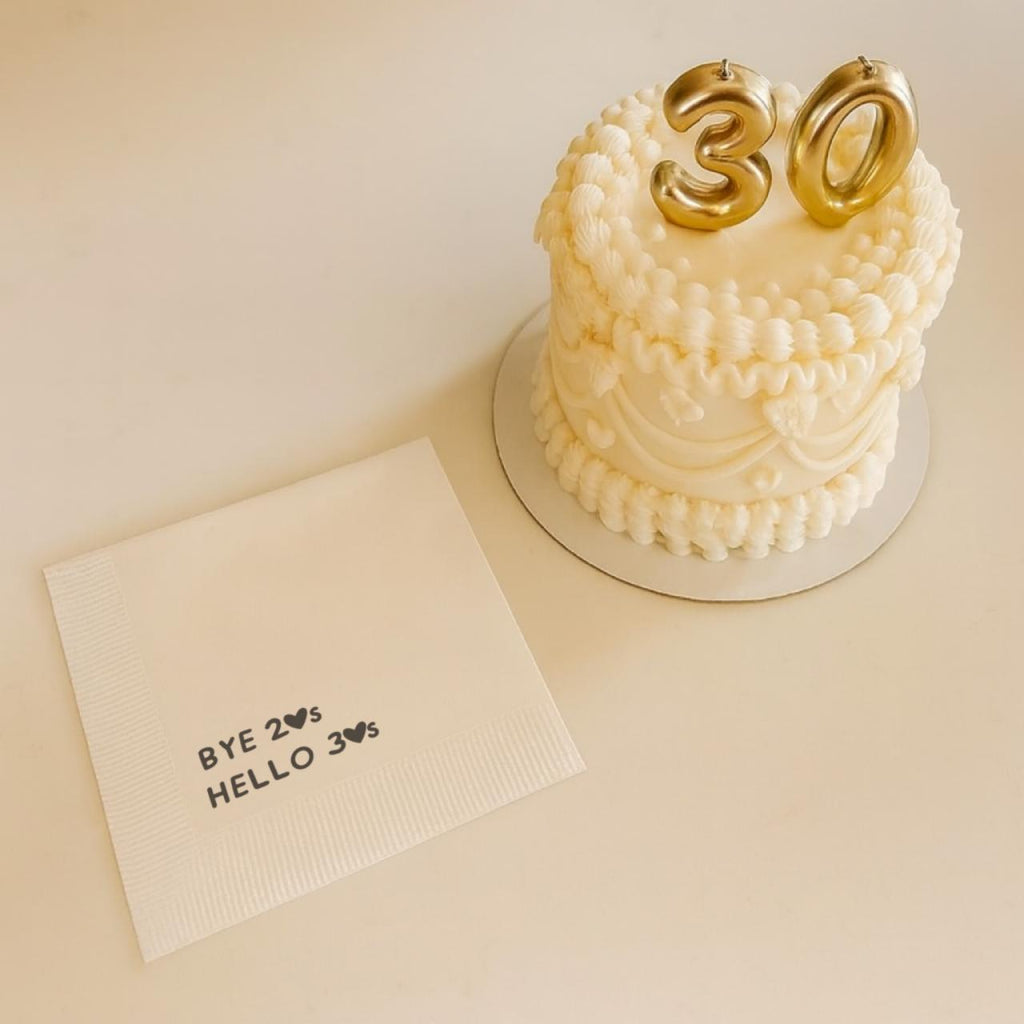 Bye 20's Hello 30's | Personalized 30th Birthday Napkins