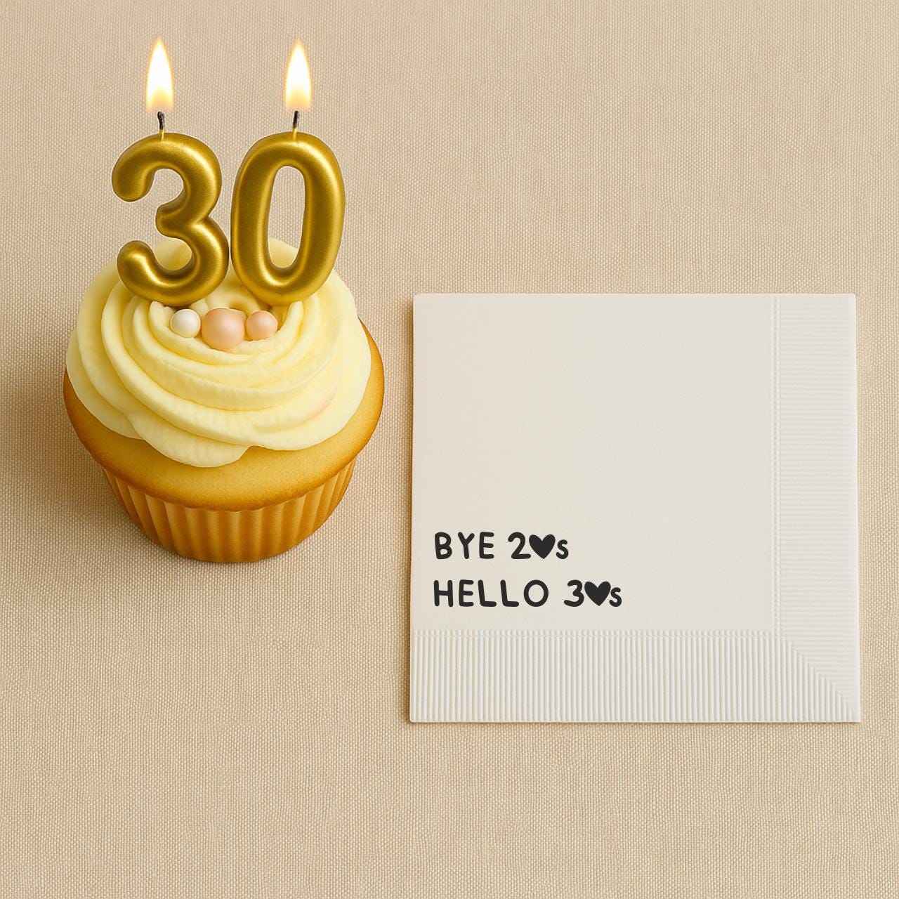 Bye 20's Hello 30's | Personalized 30th Birthday Napkins
