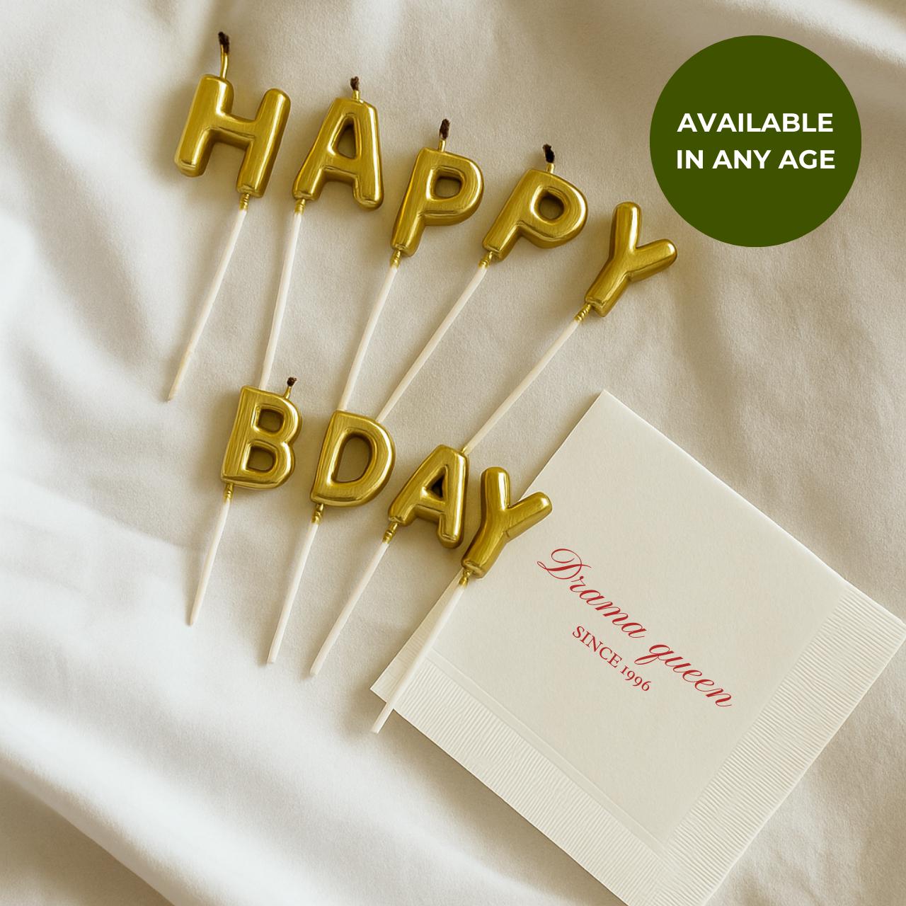 Drama Queen Since 1996 | Personalized 30th Birthday Napkins