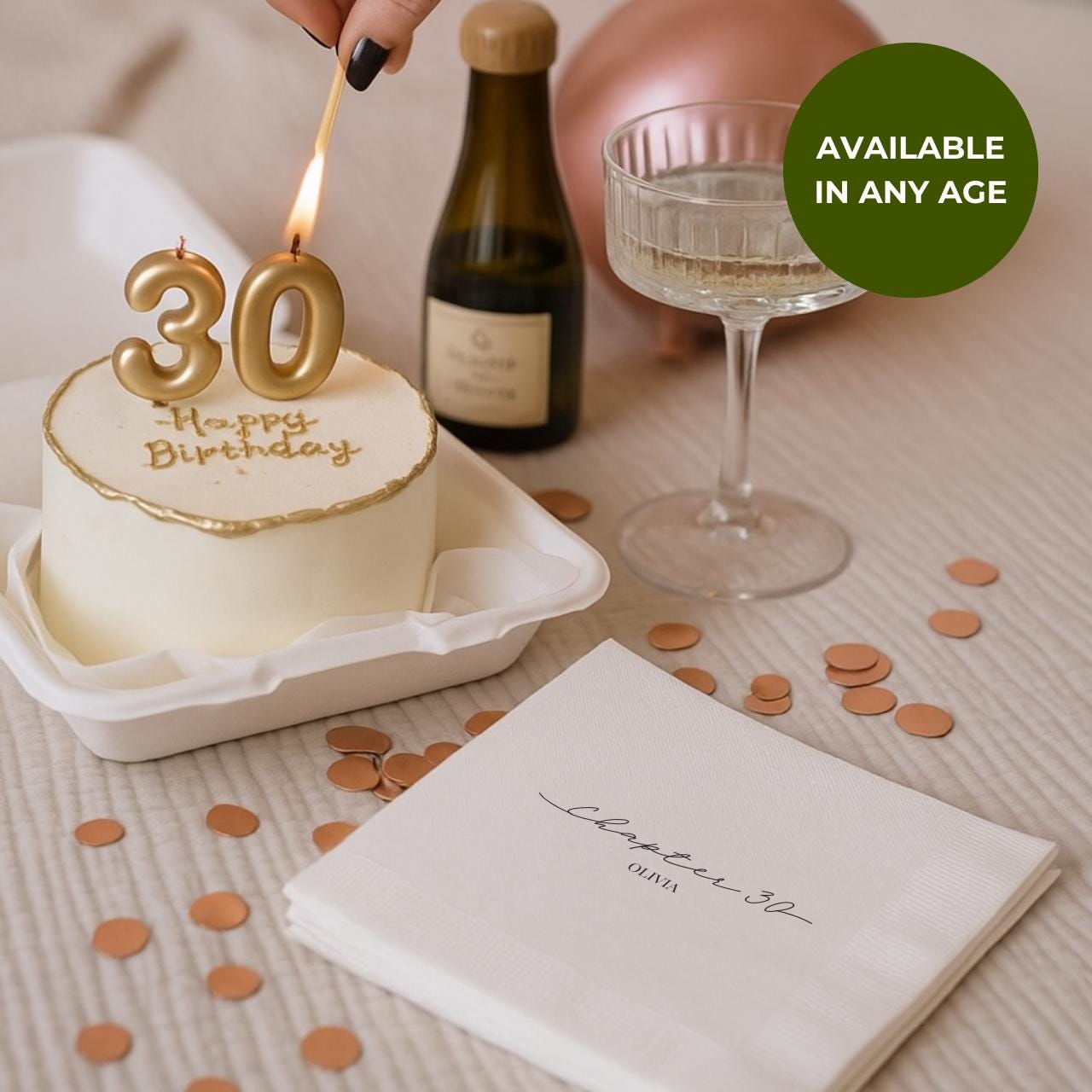 Chapter Thirty | Personalized 30th Birthday Napkins