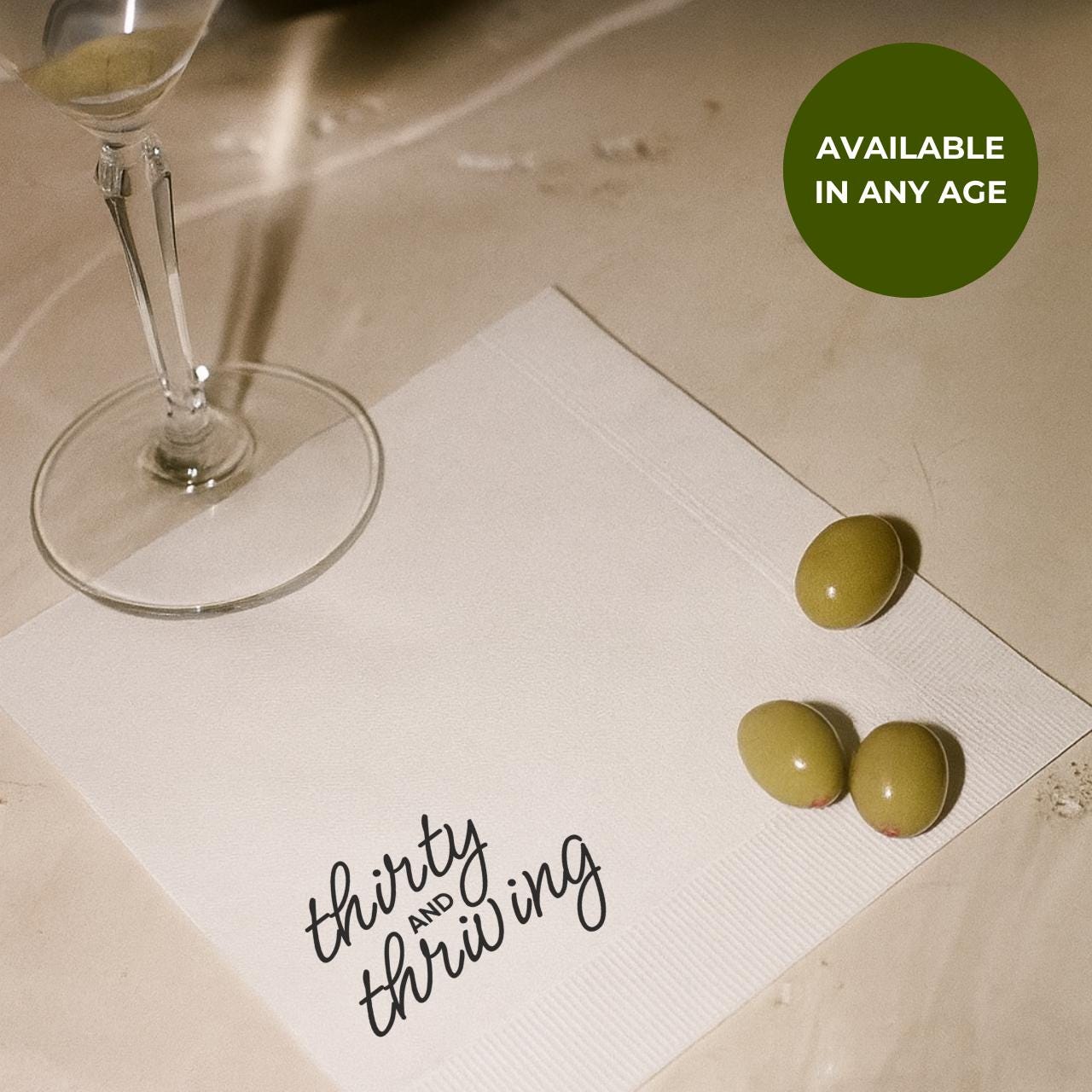 Thirty and Thriving | Personalized 30th Birthday Napkins