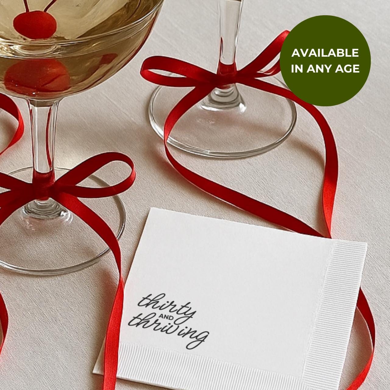 Thirty and Thriving | Personalized 30th Birthday Napkins